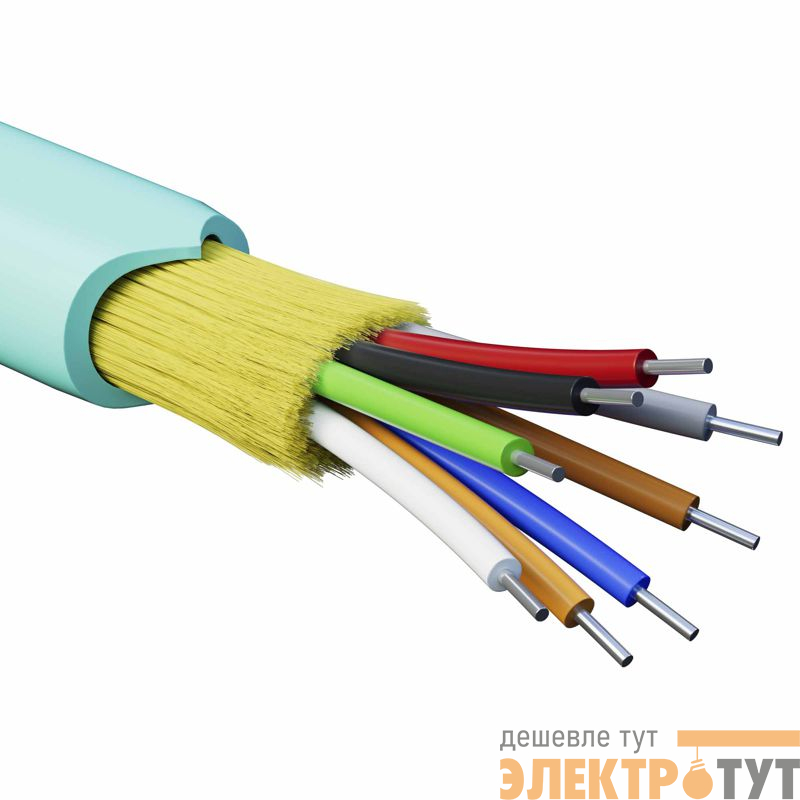 Кабель волоконно-оптический распределительный арамидные упрочняющие нити для внутренней прокладки нг(A)-HFLTx 8 ОВ категорияOM3 (G.651.1) плотный буфер 0.4кН барабан 500м DKC RNDT3C8AQ03-E