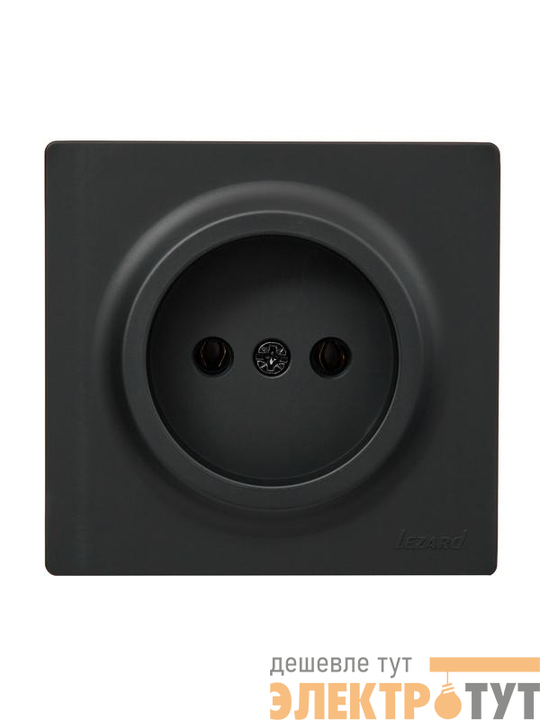 Розетка 1-м ОП LETO без заземл. ПБТ черн. бархат LEZARD 752-4200-121B