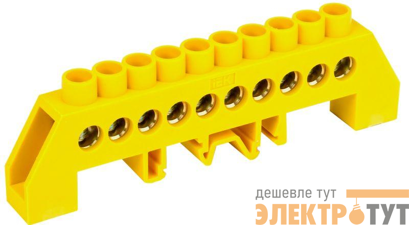 Шина PE "земля" в комб. DIN-изол. "Стойка" ШНИ-8х12-10-КС-Ж IEK YNN10-812-10DP-K05