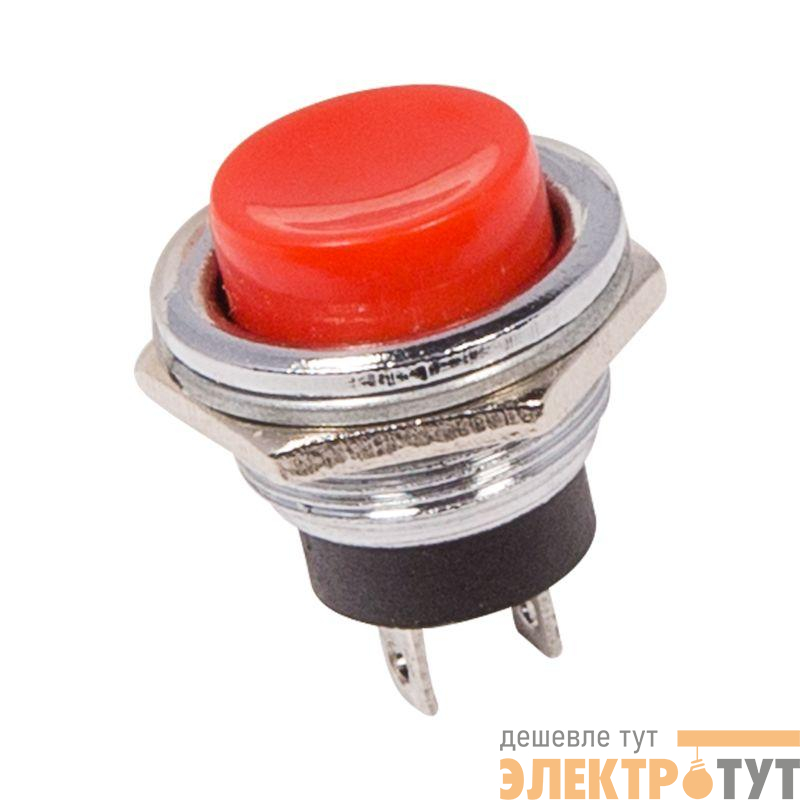 Выключатель-кнопка металл 250В 2А (2с) OFF-(ON) d16.2 красн. (RWD-306) Rexant 36-3351