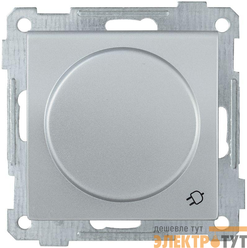 Механизм розетки 1-м СП Bolero РС16-1-0-Б 16А IP20 с заземл. защ. шторки с крышкой серебр. IEK ERB16-K23-16