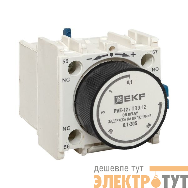 Приставка выдержки времени включения ПВЭ-12 0.1-30с 1НО+1НЗ EKF ctr-st-12