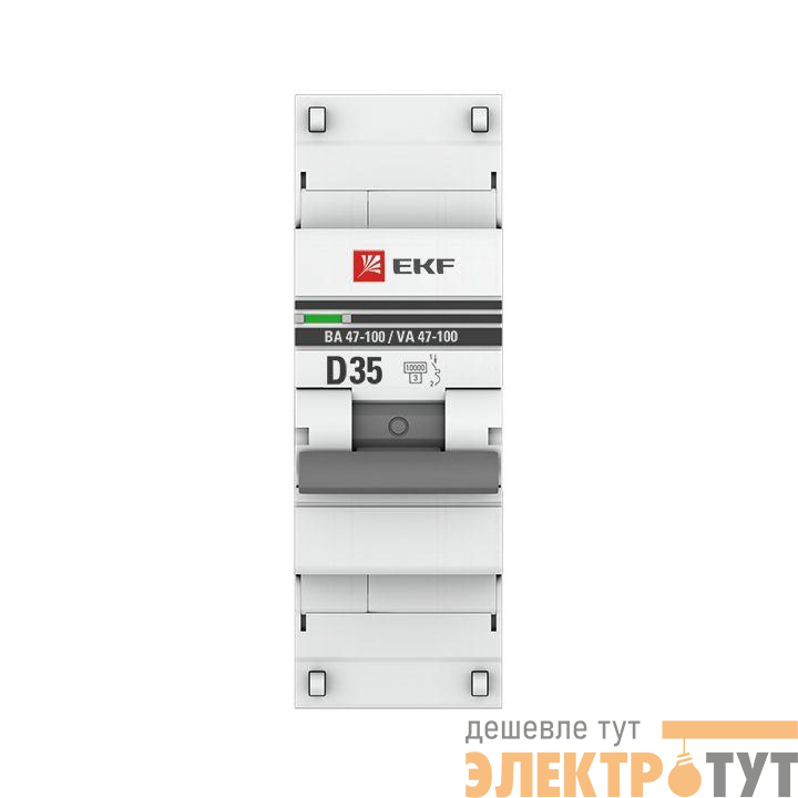 Выключатель автоматический модульный 1п D 35А 10кА ВА 47-100 PROxima EKF mcb47100-1-35D-pro
