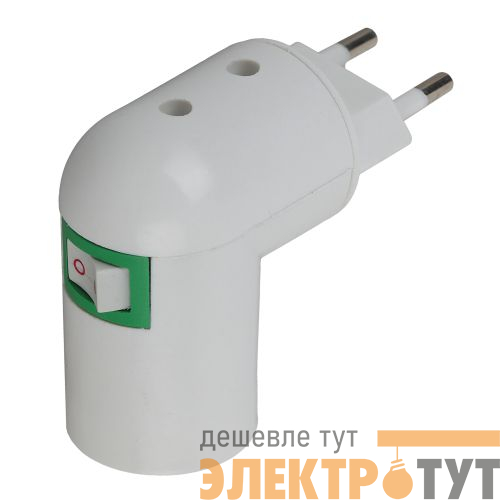 Переходник E27-S вилка-E27 с выкл. бел. ACS PRH-E27/S-PLA-WH Эра Б0027981