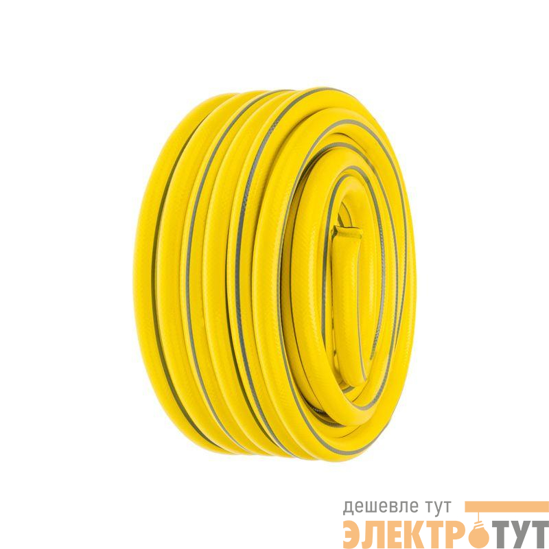 Шланг поливочный ПВХ 3-х слойный армированный 3/4дюйм 25м Профи Плюс ЧЕТЫРЕ СЕЗОНА 62-0229-1