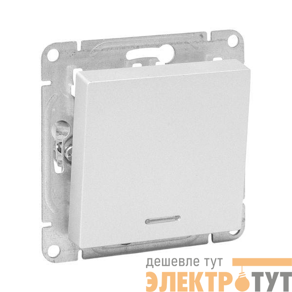 Выключатель 1-кл. СП Эпика с подсветкой механизм алюм. EKF UP1-SWA-14