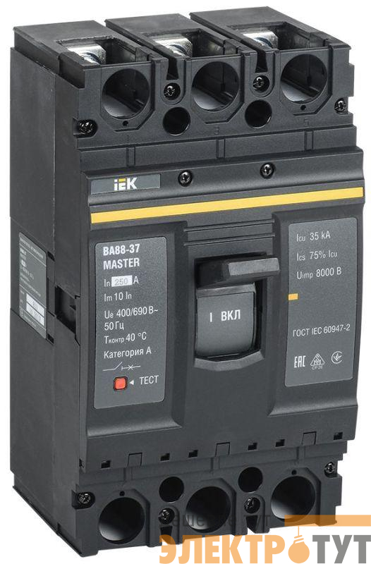 Выключатель автоматический 3п 250А 35кА ВА88-37 MASTER IEK SVA40-3-0250-02