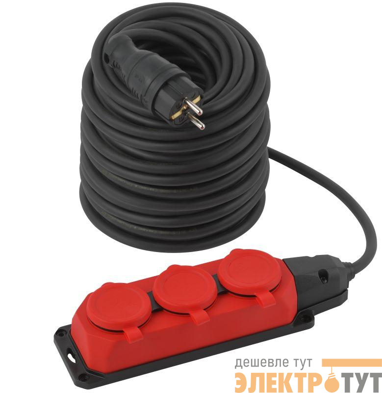Удлинитель 3х50м с заземл. IP44 UK-3e-3x1.5-50m-IP44(KG) каучук КГ 3х1.5 Эра Б0057584