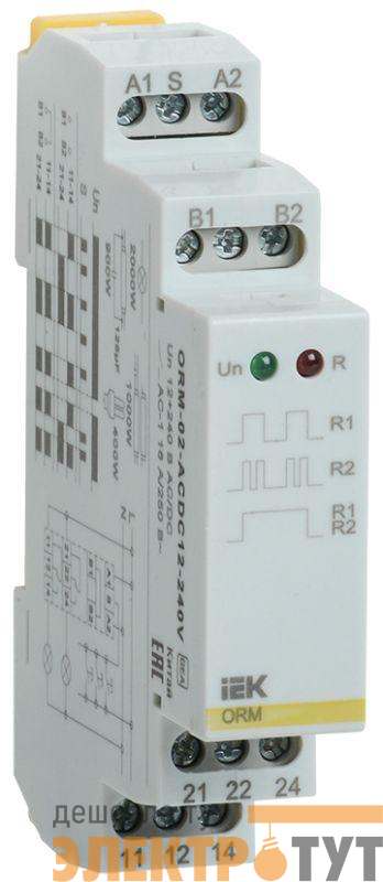Реле импульсное ORM 2 конт. 12-240В AC/DC IEK ORM-02-ACDC12-240V