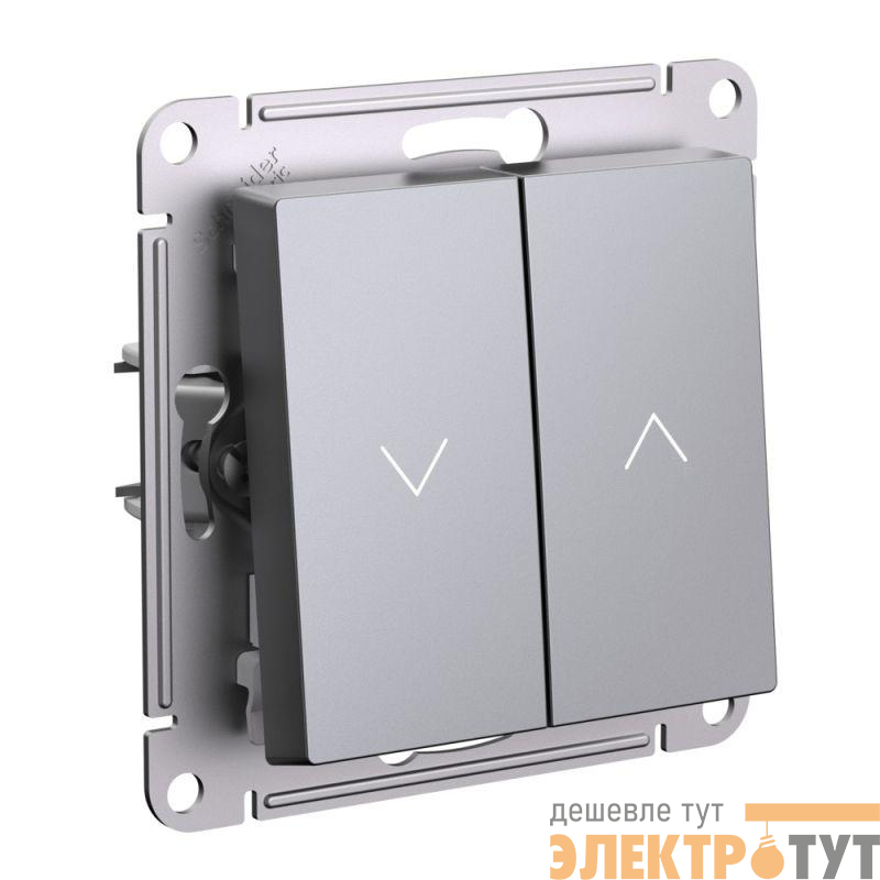 Выключатель для жалюзи 2-кл. AtlasDesign 10А механизм сталь SE ATN000919