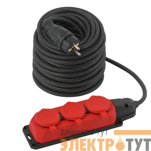 Удлинитель 3х40м с заземл. IP44 UK-3e-3x1.5-40m-IP44(KG) каучук КГ 3х1.5 Эра Б0057583