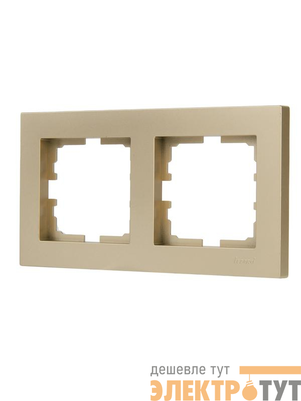 Рамка 2-м VESNA горизонт. без вставки зол. LEZARD 742-3600-147