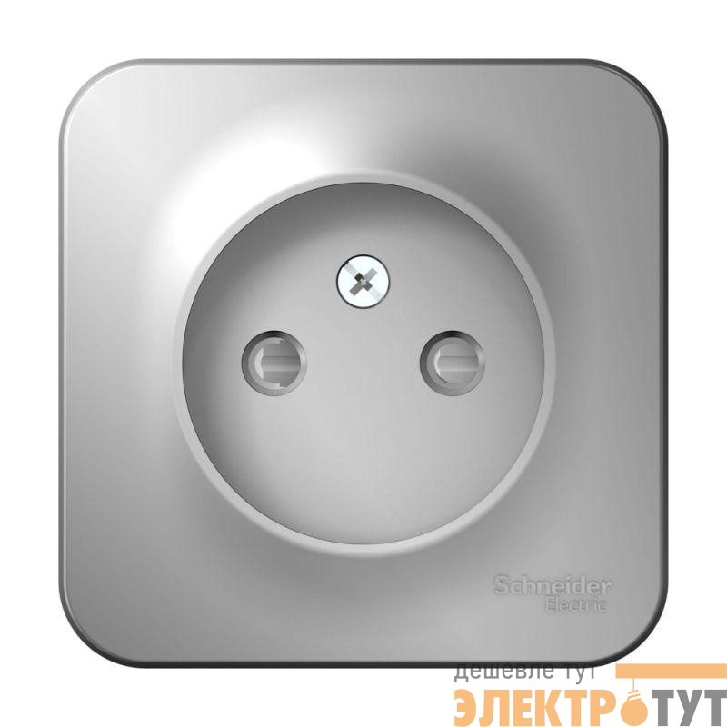 Розетка 1-м ОП Blanca 16А IP20 250В без заземл. защ. шторки с изолир. пластиной алюм. SchE BLNRA001113