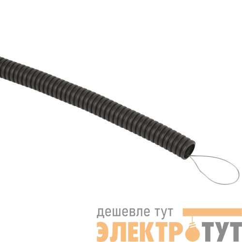 Труба гофрированная d16мм с протяжкой безгалоген. трудногорючая (FRHF) черн. (уп.100м) GOFR-16-100-FRHF Эра Б0068906