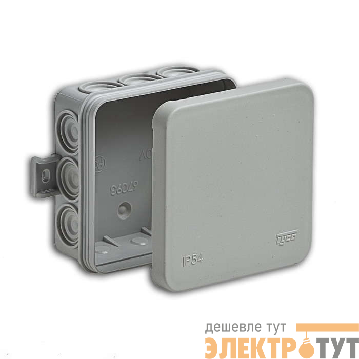 Коробка распределительная ОП 85х85х35мм 12 вводов IP54 сер. Ruvinil 67093