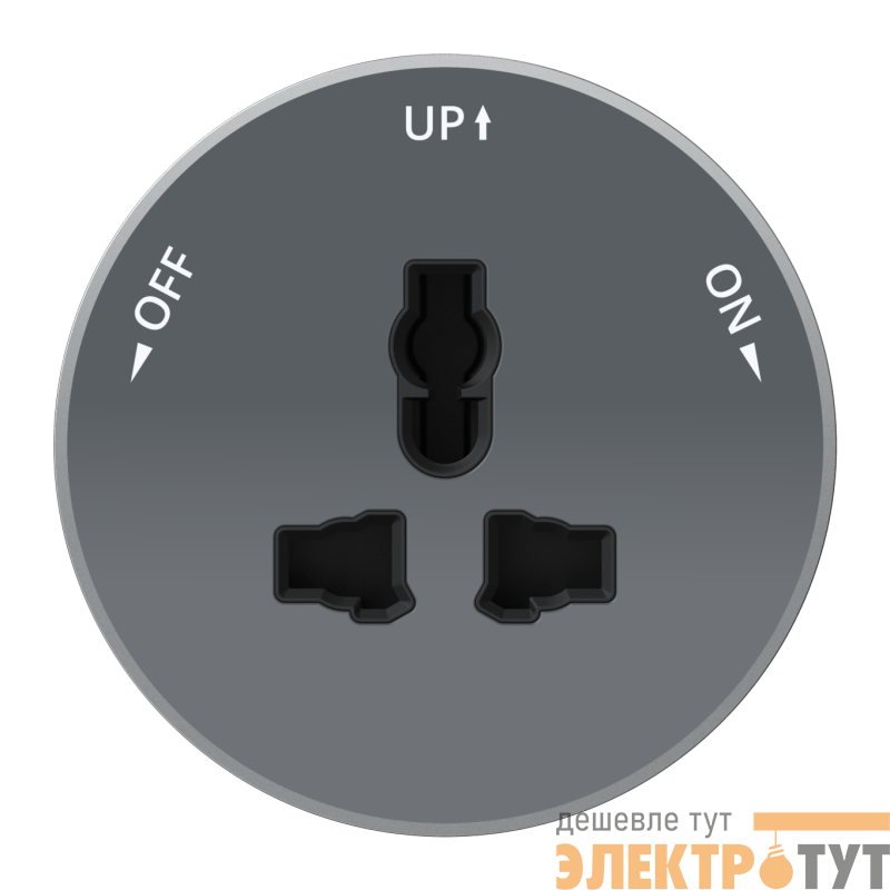 Розетка MultiTrack 13А 250В универс. круглая графит SE MTK13002G