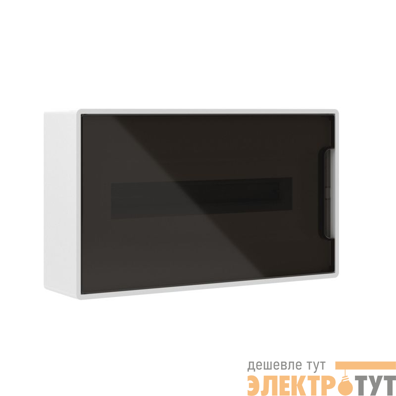 Щиток настенный Фрейм (FRAME) 18мод. IP41 с тонированной дверцей с 2 шинами PEN на 8+10 отверст. бел. DKC F18W1WD