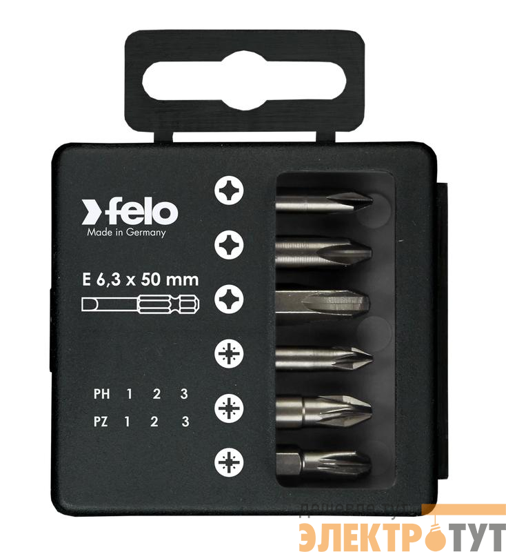 Набор бит PZ/PH Industrial 50мм (уп.6шт) Felo 03291516
