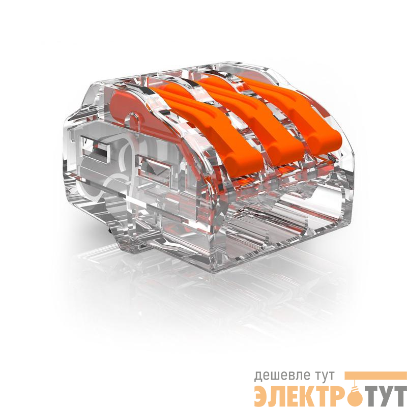 Клемма универсальная пружинная 3х2.5кв. мм 61 325 FL с зажимом прозр. (222-413) OBO 2054454_V1