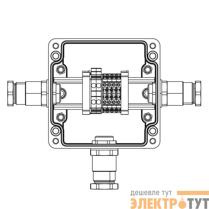Коробка клеммная взрывозащ. GRP 120х120х90мм 1Ex e IICTBE-P-03-(2хCBC.2-2хCBC.2(i)-2хTEO.2)-1хKH2MHK(B)-1хKH2MHK(C)-1хKH2MHK(D)1Ex e IIC Т5 Gb / Ex tb IIIC T95град.C Db IP66 Un=400В In=21АВ DKC 1231.031.22.121E