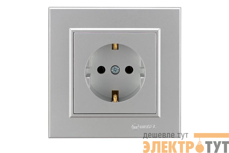 Розетка 1-м СП Karea 16А IP20 с/з сереб. Makel 56065028