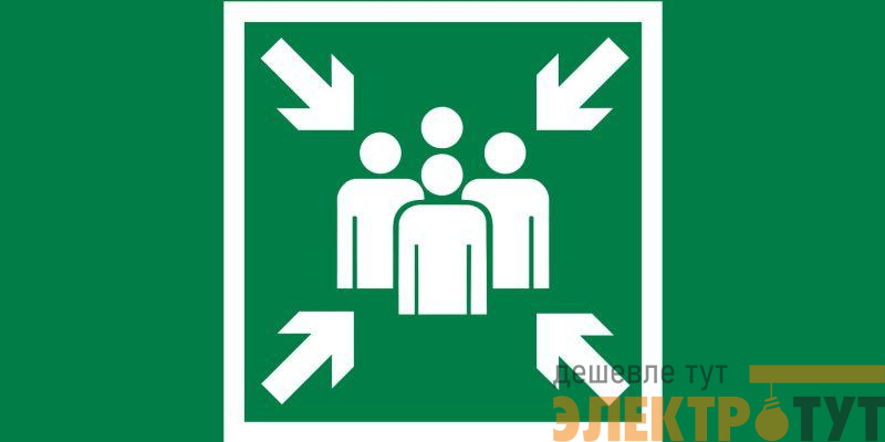 Знак "Место сбора" 180х90мм для аварийно-эвакуационного светильника Compact VARTON V5-EM04-60.004.020