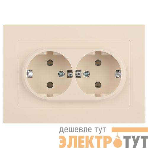 Розетка 2-м СП Accent 6-205-02 16А IP20 250В 2P+E Schuko AL/CU сл. кость Intro Б0063489
