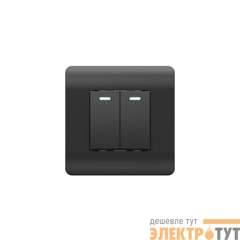 Выключатель 2-кл. NEW3-E 10А с подсветкой черн. CHINT 431474