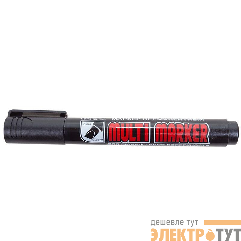 Маркер перманентный "Multi Marker Chisel" 5мм скошенный черн. Crown 08-8801