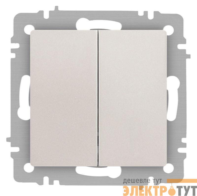 Выключатель 2-кл. СП Accent 6-104-06 10А IP20 250В AL/CU перламутр. Intro Б0063491