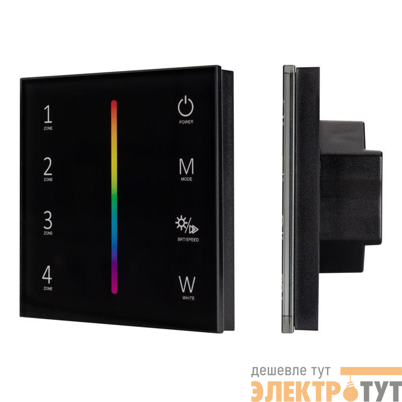 Панель Sens SMART-P30-RGBW Black (230В 4 зоны 2.4G) (IP20 пластик) Arlight 027104