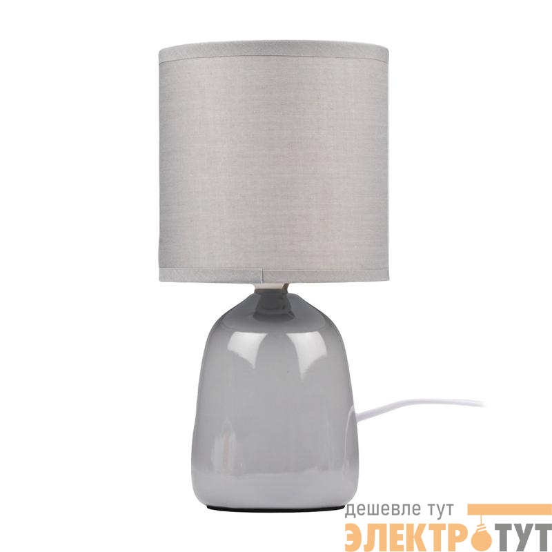 Светильник настольный JH2-02-gy E14 IP20 130х130х255мм керамика; ткань; PVC-пластик сер. JazzWay 5062320