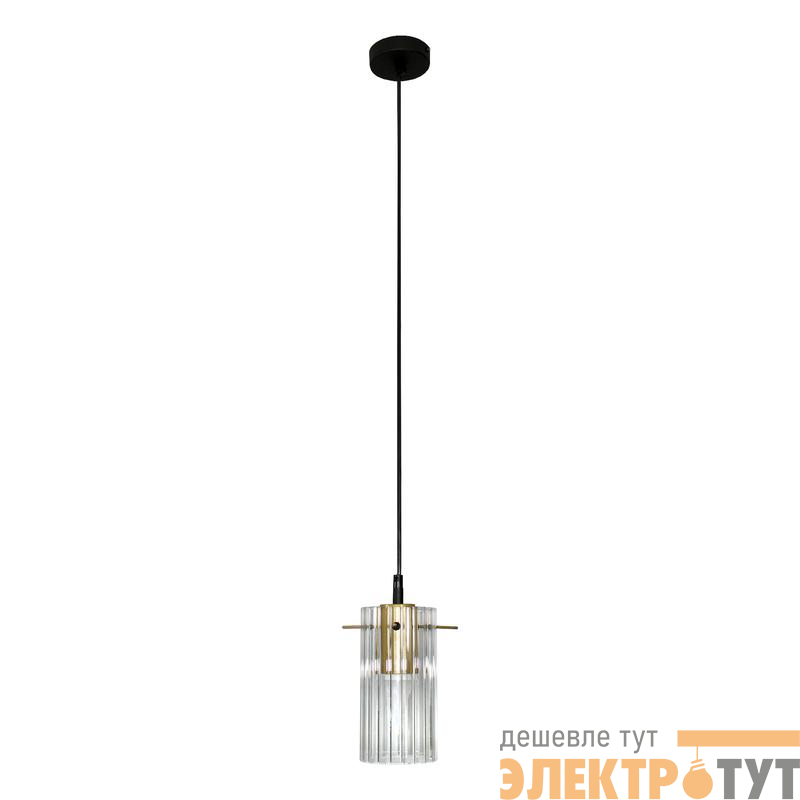 Светильник "Эсми" 211 (плафон 0015) НСБ 01-60-186 Е27 (ИМ) подвесной черн. зол. Элетех 1005405250