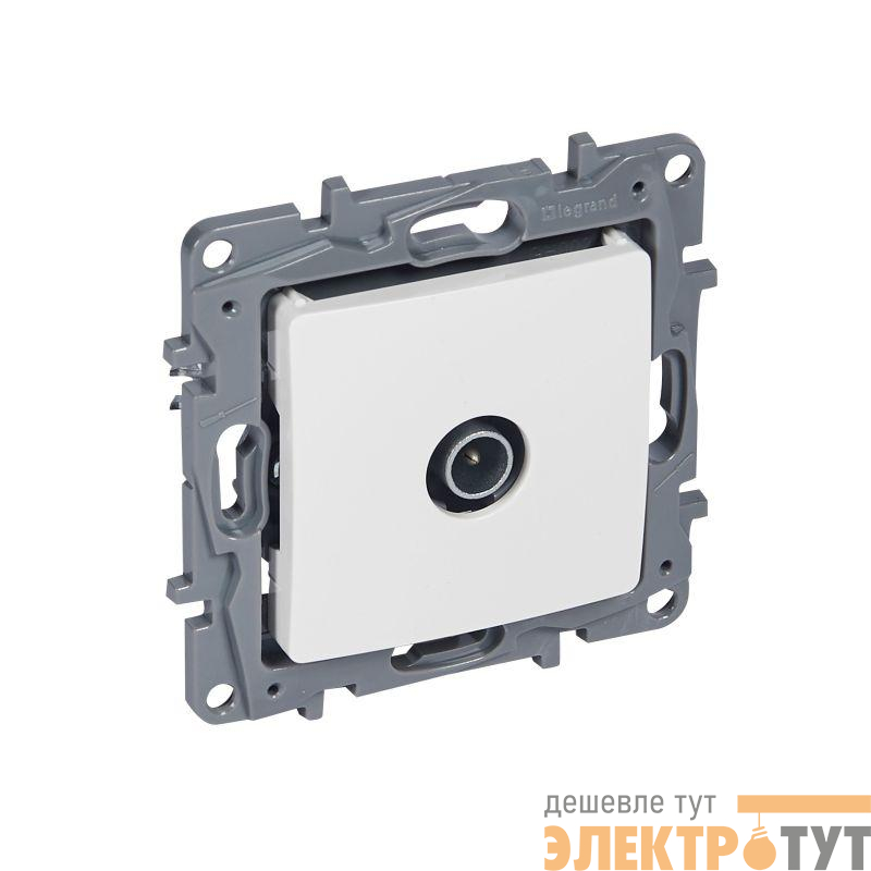 Розетка телевизионная TV СП Etika 2дБ 0-2400МГц с топологией "звезда" механизм бел. IEK 672251