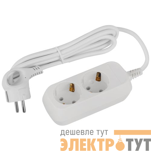 Удлинитель 2х1.5м с заземл. 16А IP20 GREEN LINE UDL-16-215-E ПВС 3х1 Эра Б0065079