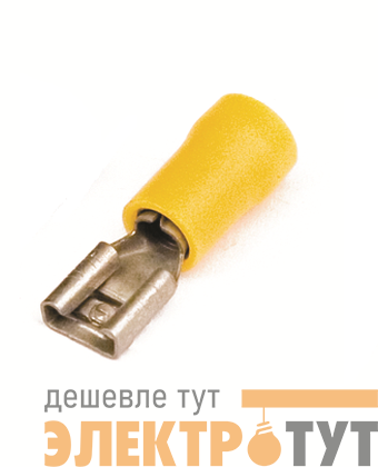 Наконечник изол. "розетка" 2.5-6кв.мм А=6.3х0.8мм желт. (уп.50шт) DKC 2C02P