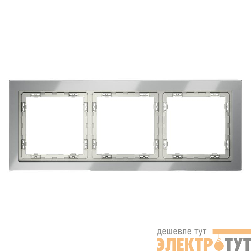 Рамка 3-м S70 стеклян. сталь Voltum VLS110305