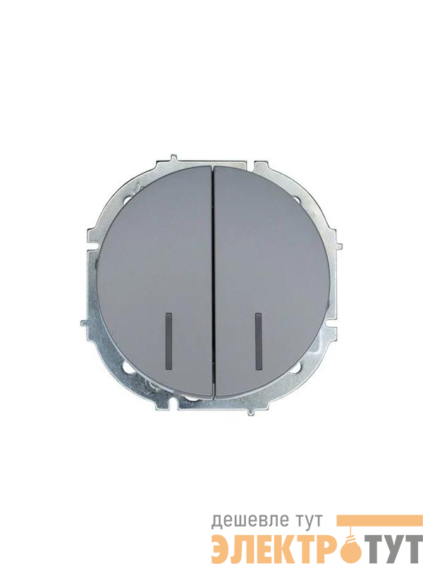 Выключатель 2-кл. СП OSEN 10А IP20 с подсветкой механизм сер. матов. LEZARD 743-7488-112