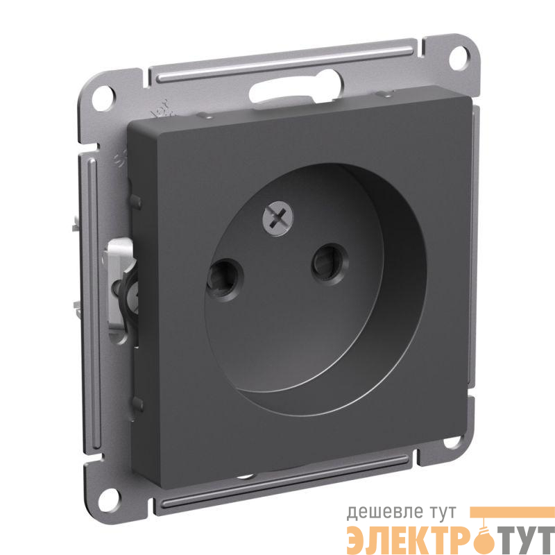 Розетка AtlasDesign 16А без заземл. защ. шторки механизм базальт SE ATN001449