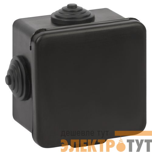Коробка распаячная ОП 65х65х50мм с гермовводами 4 входа IP54 черн. KOR-65-65-50-4g-B Эра Б0061797