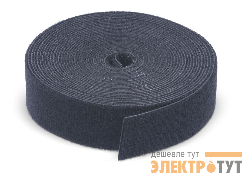 Лента-липучка ROL-5x25-BK 25х5000мм черн. (рулон) Cabeus 9381c