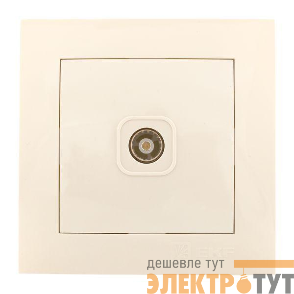 Розетка телевизионная TV 1-м Валенсия 5-862МГц 75Ом крем. PROxima EKF EWA00-027-20