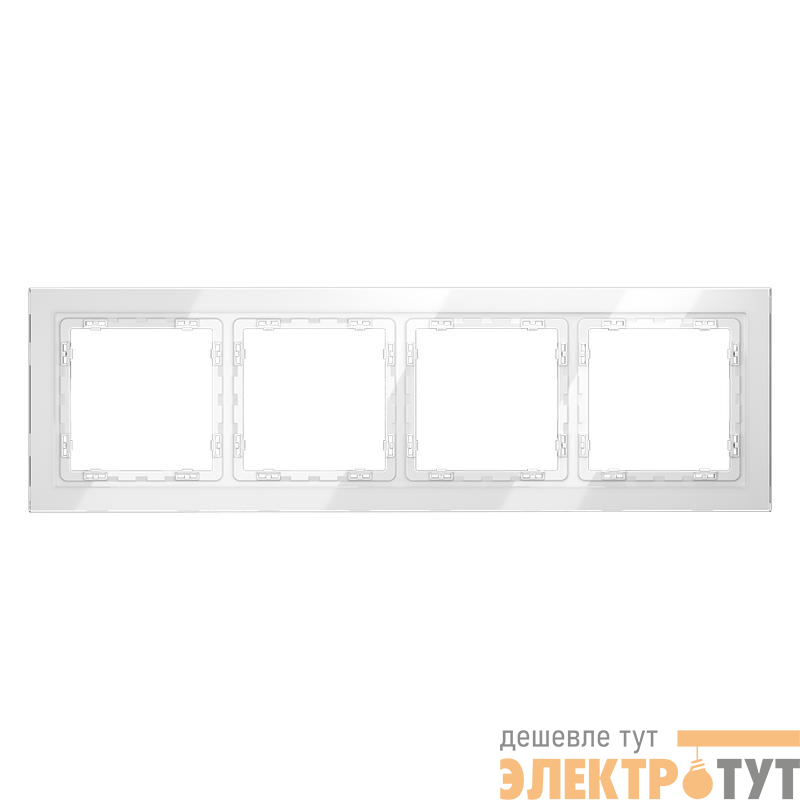 Рамка 4-м S70 стеклян. бел. Voltum VLS110401