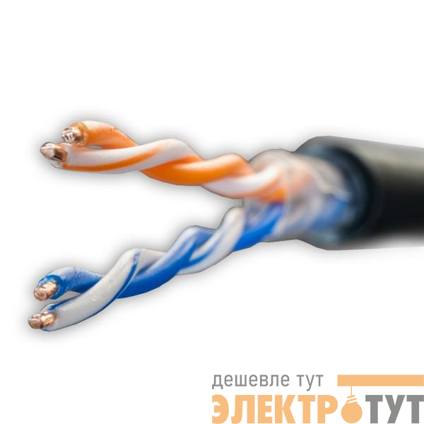 Кабель витая пара U/UTP кат.5E 2х2х24AWG solid Cu PE Out. Premium 500м (м) SUPRLAN 01-0210-1