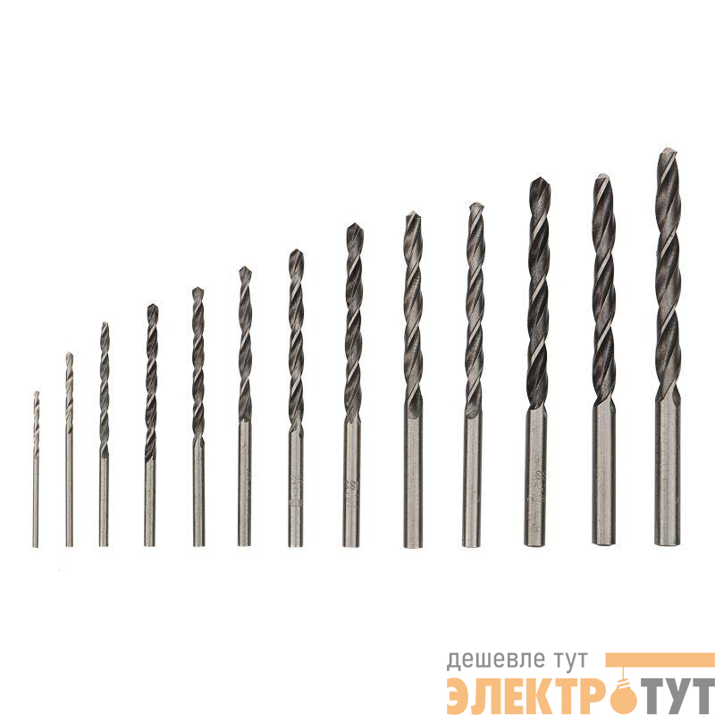 Набор сверл по металлу (HSS) диаметр 1.5-6.5мм (13шт) Kranz KR-91-0631