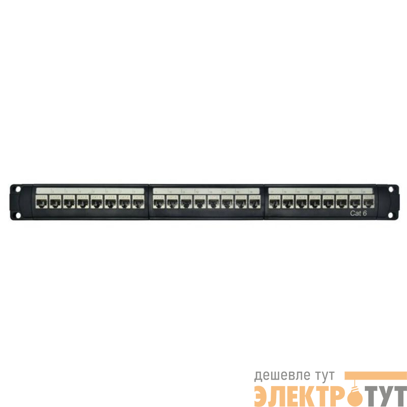 Патч-панель модульная 19дюйм 1U CAT6 24 порта RJ45 экранир. DKC RN6PPF24
