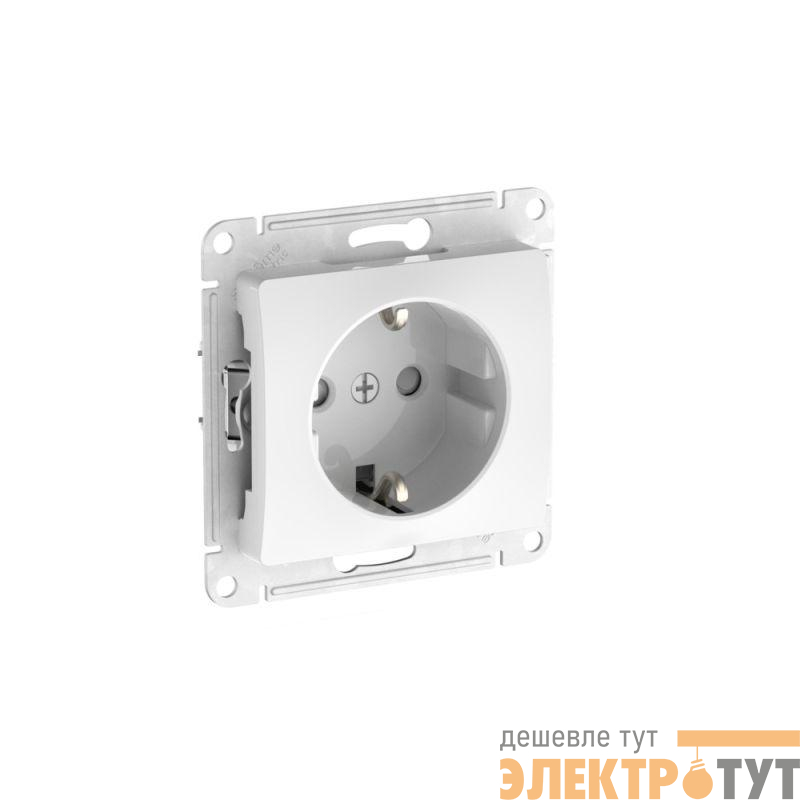 Розетка Glossa 16А с заземл. защ. шторки быстрозажим. клем. механизм бел. SE GSL000145S