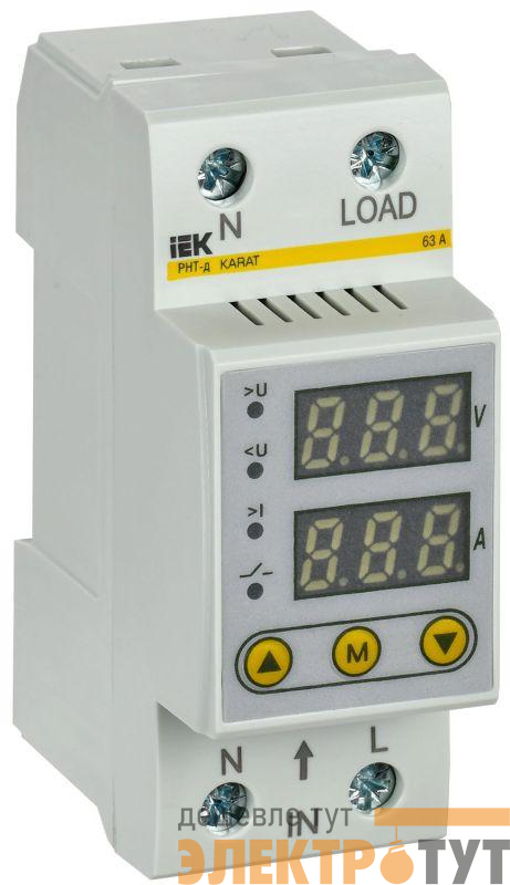 Реле напряжения и тока РНТ-д 1ф 36мм 63А KARAT IEK IVC21-1-63