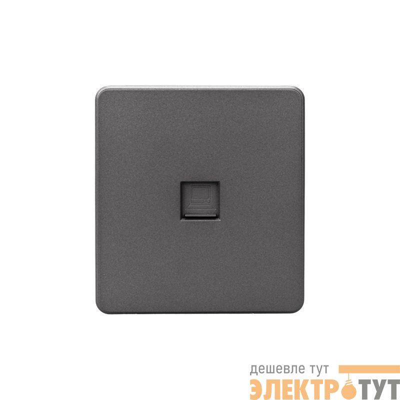 Розетка компьютерная СП ROUND MIELE RJ45 кат.6 титан Kranz KR-78-0724-2