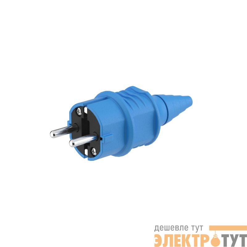 Вилка кабельная 16А 2P+E IP54 250В ввод кабеля с торца син. DKC DIS1103100